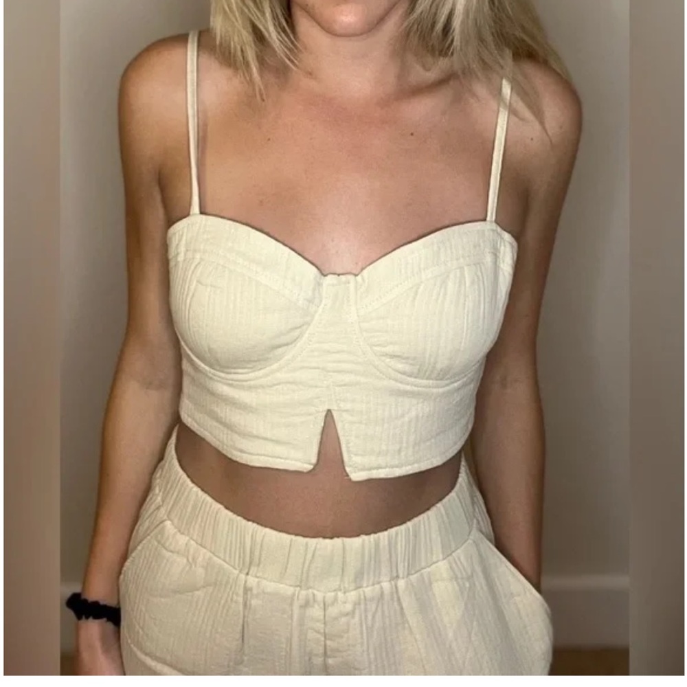 Cream Women's Crop Top